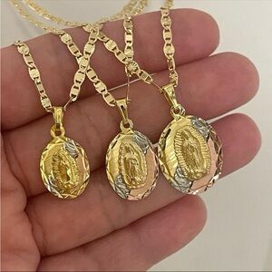 14k Gold Filled Our Lady Of Guadalupe Necklace/Cadena Virgencita Guadalupe